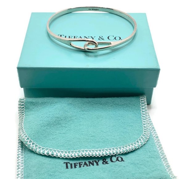 Authentic Tiffany & Co Silver 925 Infinity Interlocking Bangle Bracelet - Picture 2 of 10
